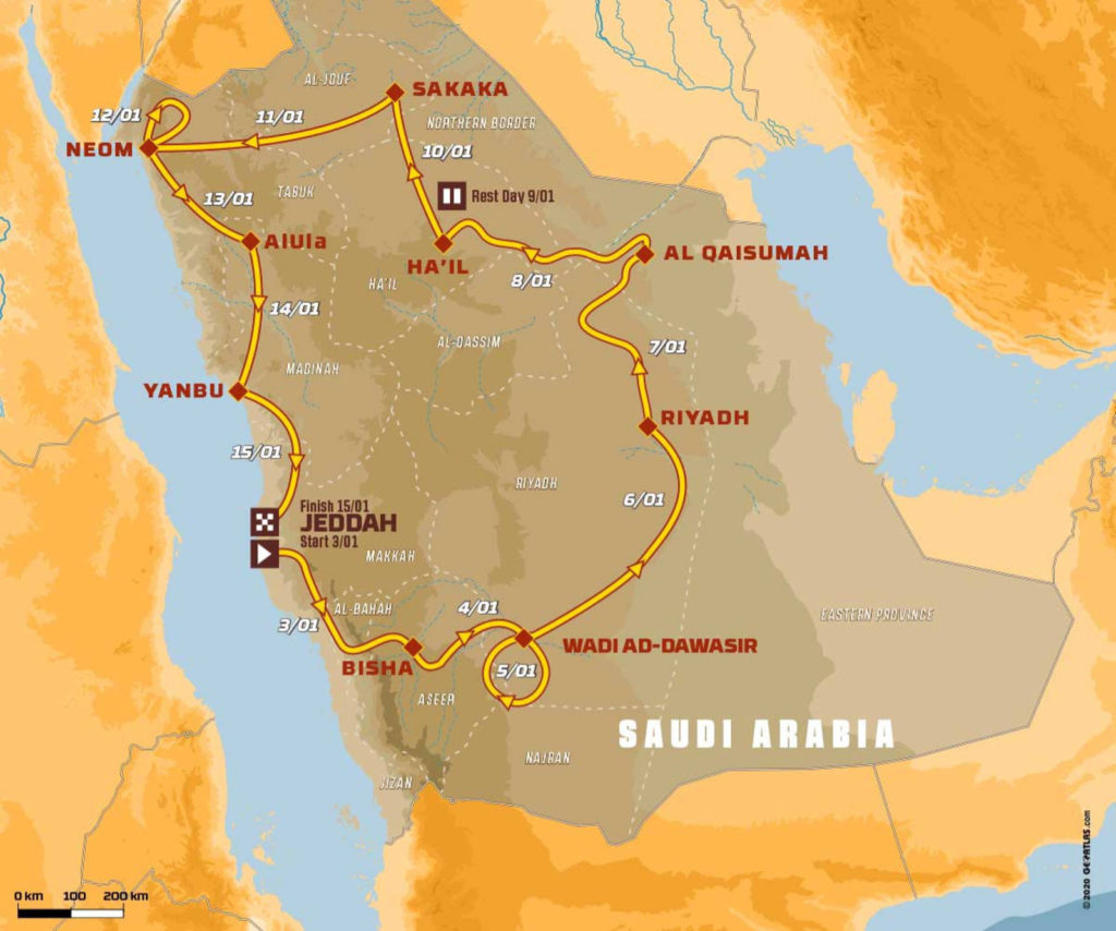 Dakar 2021, mapa